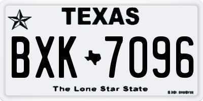 TX license plate BXK7096