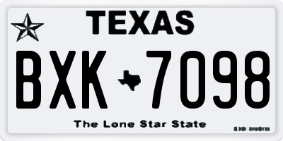 TX license plate BXK7098