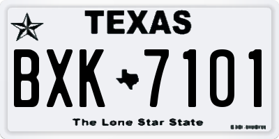 TX license plate BXK7101