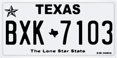 TX license plate BXK7103