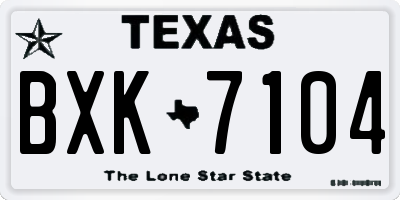 TX license plate BXK7104