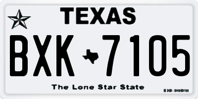 TX license plate BXK7105