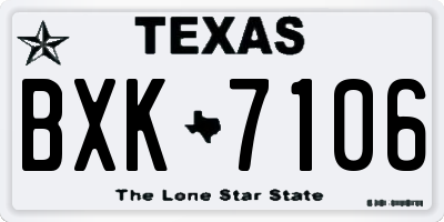 TX license plate BXK7106