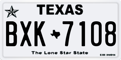 TX license plate BXK7108