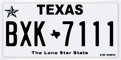 TX license plate BXK7111