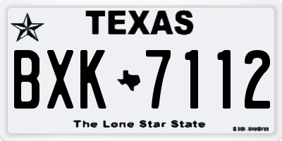 TX license plate BXK7112