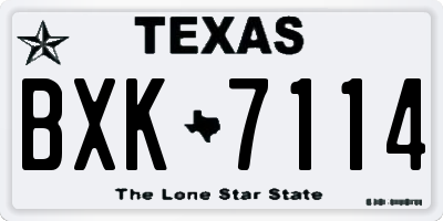 TX license plate BXK7114