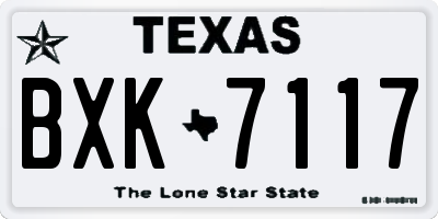 TX license plate BXK7117