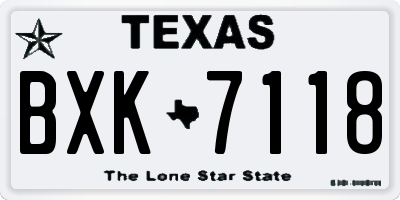 TX license plate BXK7118