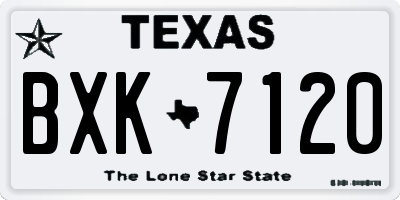 TX license plate BXK7120