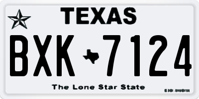 TX license plate BXK7124