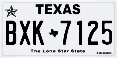 TX license plate BXK7125