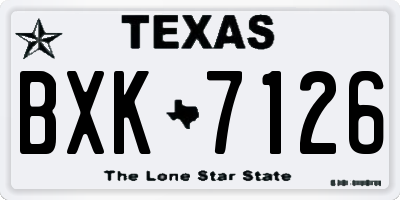TX license plate BXK7126