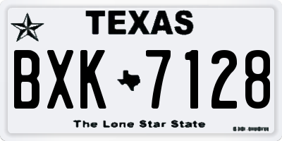 TX license plate BXK7128
