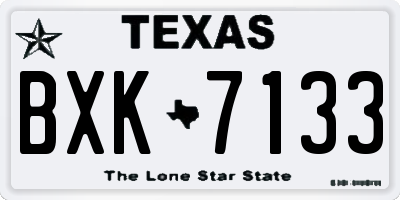 TX license plate BXK7133