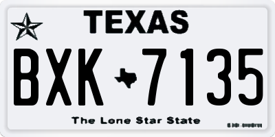 TX license plate BXK7135