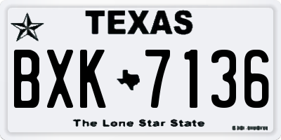 TX license plate BXK7136