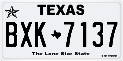 TX license plate BXK7137