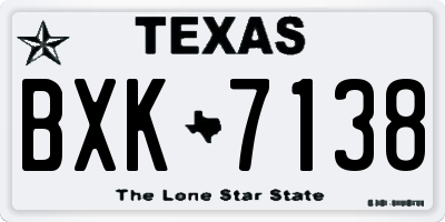 TX license plate BXK7138