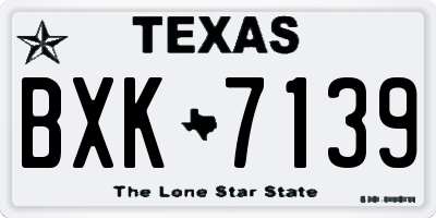 TX license plate BXK7139