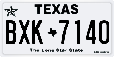 TX license plate BXK7140