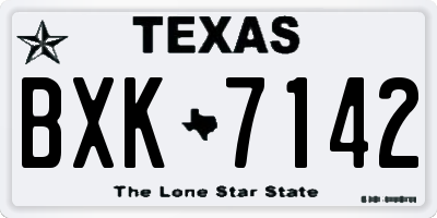 TX license plate BXK7142