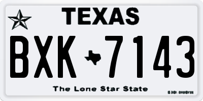 TX license plate BXK7143