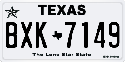 TX license plate BXK7149