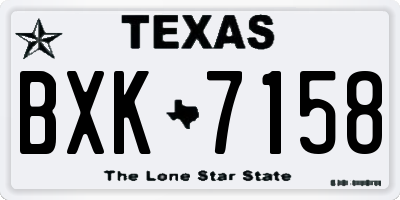 TX license plate BXK7158