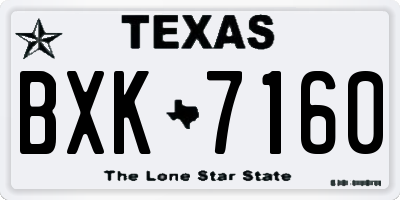 TX license plate BXK7160