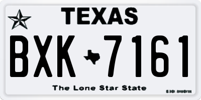 TX license plate BXK7161