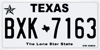 TX license plate BXK7163
