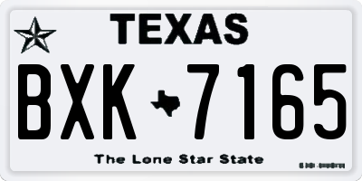 TX license plate BXK7165