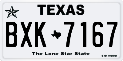 TX license plate BXK7167