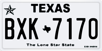 TX license plate BXK7170