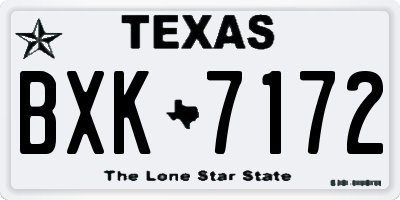 TX license plate BXK7172