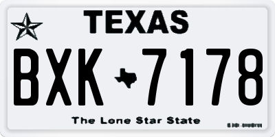 TX license plate BXK7178