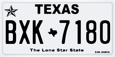 TX license plate BXK7180