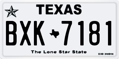 TX license plate BXK7181