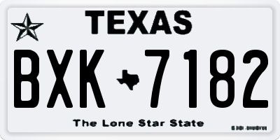 TX license plate BXK7182