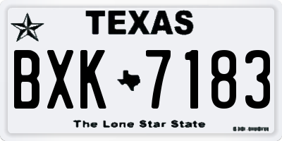 TX license plate BXK7183