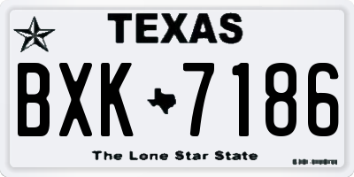TX license plate BXK7186