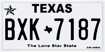 TX license plate BXK7187