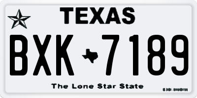 TX license plate BXK7189