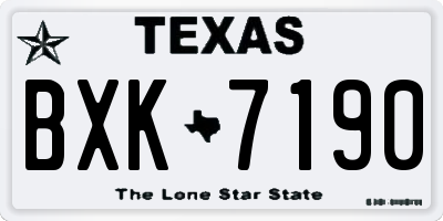 TX license plate BXK7190