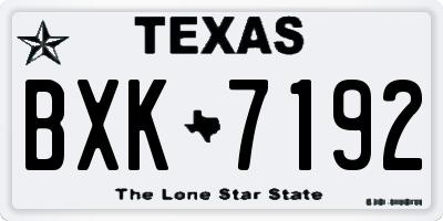 TX license plate BXK7192