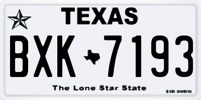TX license plate BXK7193