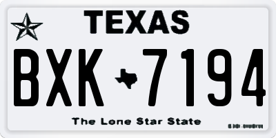 TX license plate BXK7194