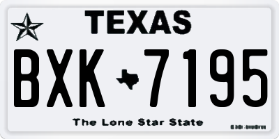 TX license plate BXK7195