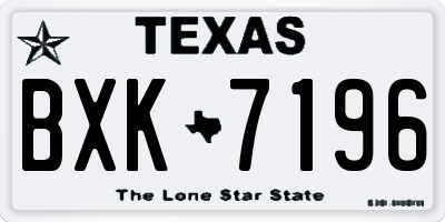 TX license plate BXK7196